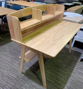 Kids Study Desk Chair Solid Wood Study Desk with Shelf/Solid Timber/Minimal Assembly/Natural Wood Colour and Chair