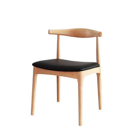 Leo Timber  Chair/Solid wood legs/ PU leather/Minimalist/Black Cushion