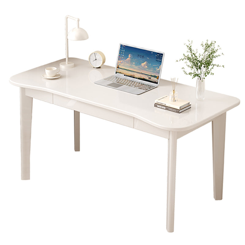 White Draylen Study Desk and Z Shape Chair  set