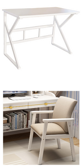 Kids Study Desk Chair White Computer Desk/Study Desk /Office Table/MDF and Chair