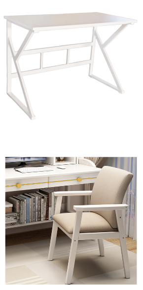 Kids Study Desk Chair White Computer Desk/Study Desk /Office Table/MDF and Chair
