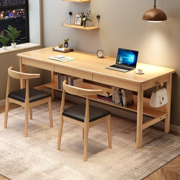 Natural Lynard Study Desk and Leo Chairs  set