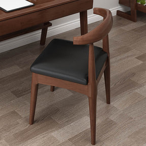 Leo Walnut Timber Chair/Solid wood legs/ PU leather/Minimalist