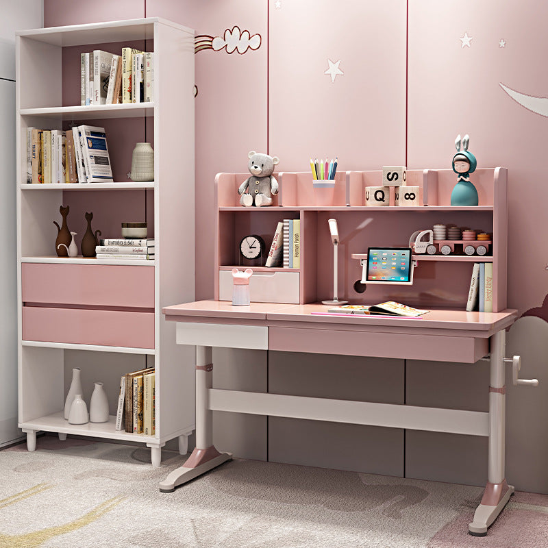 Pink Height-adjustable Study Desk and Adjustable Chair  set