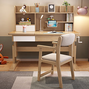 Natural Height-adjustable Study Desk and Sinoa Chair  set