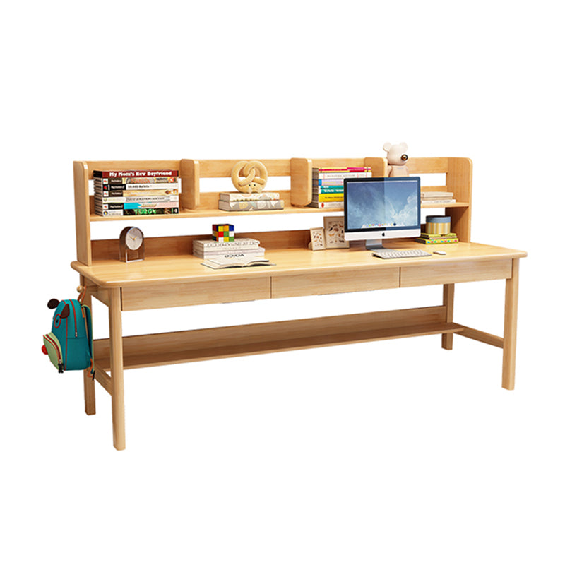 Natural Dalenna Study Desk and Leo Chairs  set