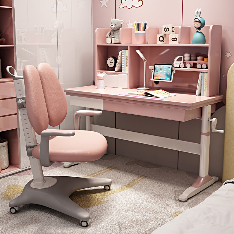 Pink Height-adjustable Study Desk and Adjustable Chair  set