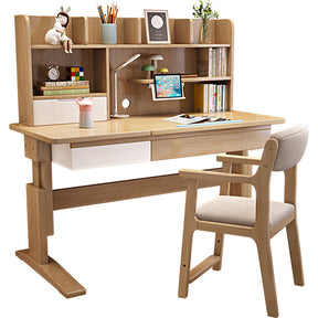 Natural Height-adjustable Study Desk and Sinoa Chair  set