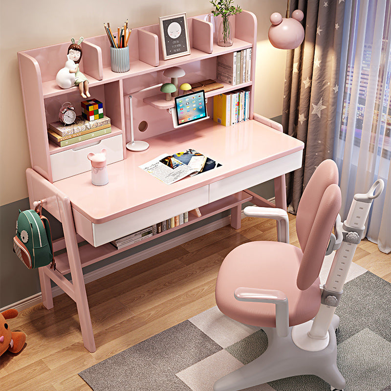 Pink Stanselly Study Desk and Adjustable Chair  set