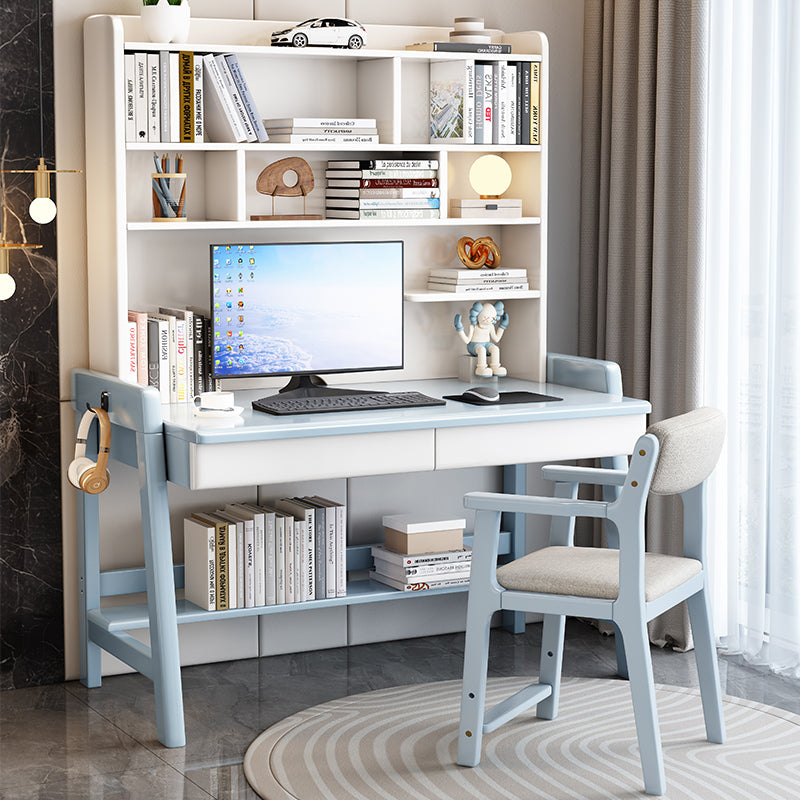 Blue Bahid Study Desk and Sinoa Chair Set