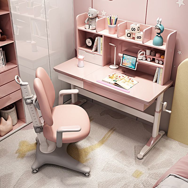 Pink Height-adjustable Study Desk and Adjustable Chair  set