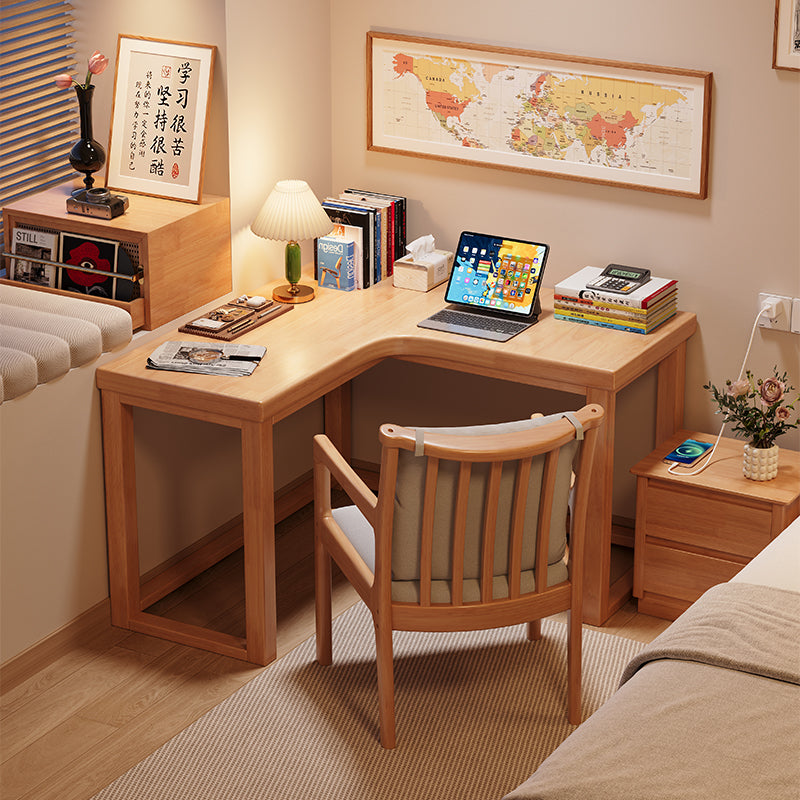 Ruger Ultra-Minimalist Solid Wood Corner Desk/Wood Study Desk