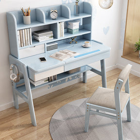 Kids Study Desk Chair Avelinn Study Desks/Solid Wood Study Desk with Shelf/Home Office/Blue and Home Office chair