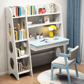 Blue Bryla Study Desk and Z Shape Chair  set