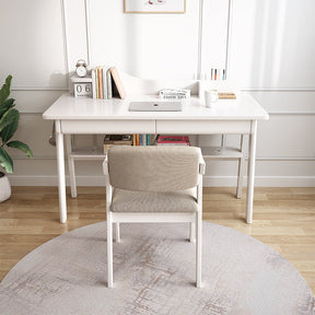 White Andri Study Desk and Z Shape Chair  set