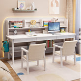 White Dalenna Study Desk and Pier Chairs  set