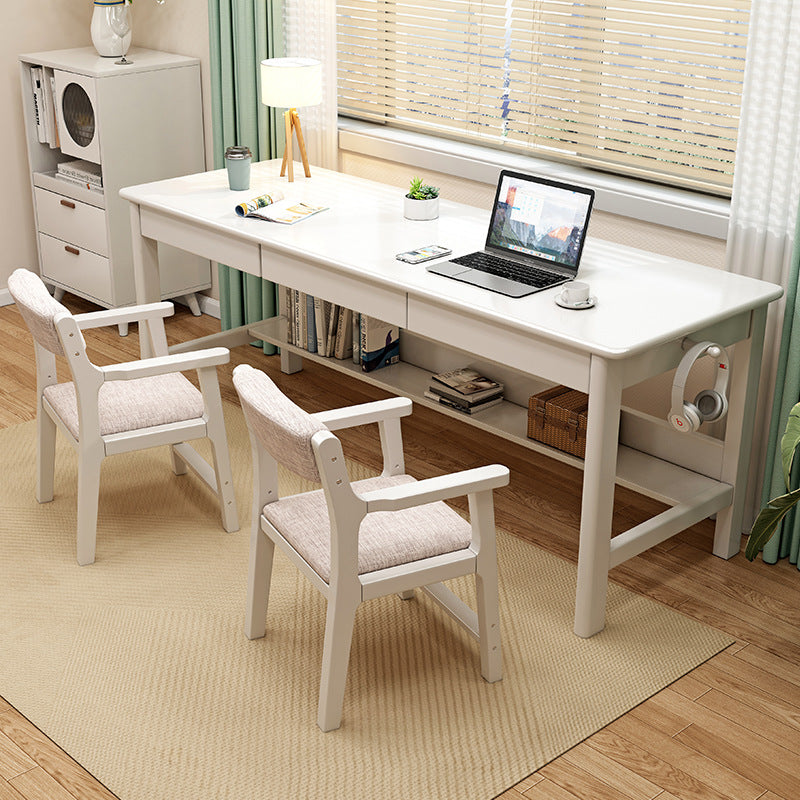 White Lynard Study Desk and Sinoa Chairs  set