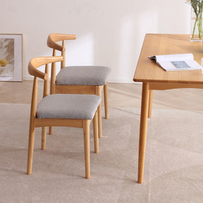 Leo Timber Chair/Solid wood legs/Minimalist/Grey Fabric Cushion