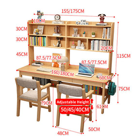 Natural Trejan Study Desk and Leo Chairs  set