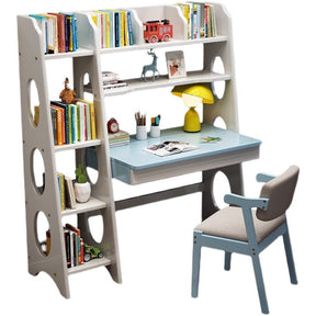 Blue Bryla Study Desk and Z Shape Chair  set