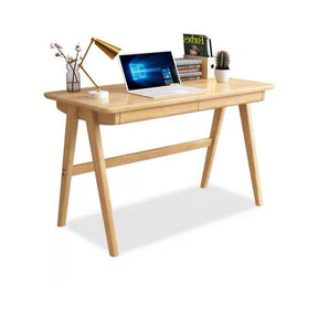 Natural Solid Wood Study Desk and Z Shape Chair  set