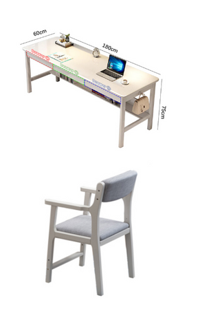 White Lynard Study Desk and Sinoa Chairs  set