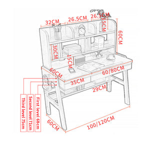 Pink Avelinn Study Desk and Z Shape Chair  set