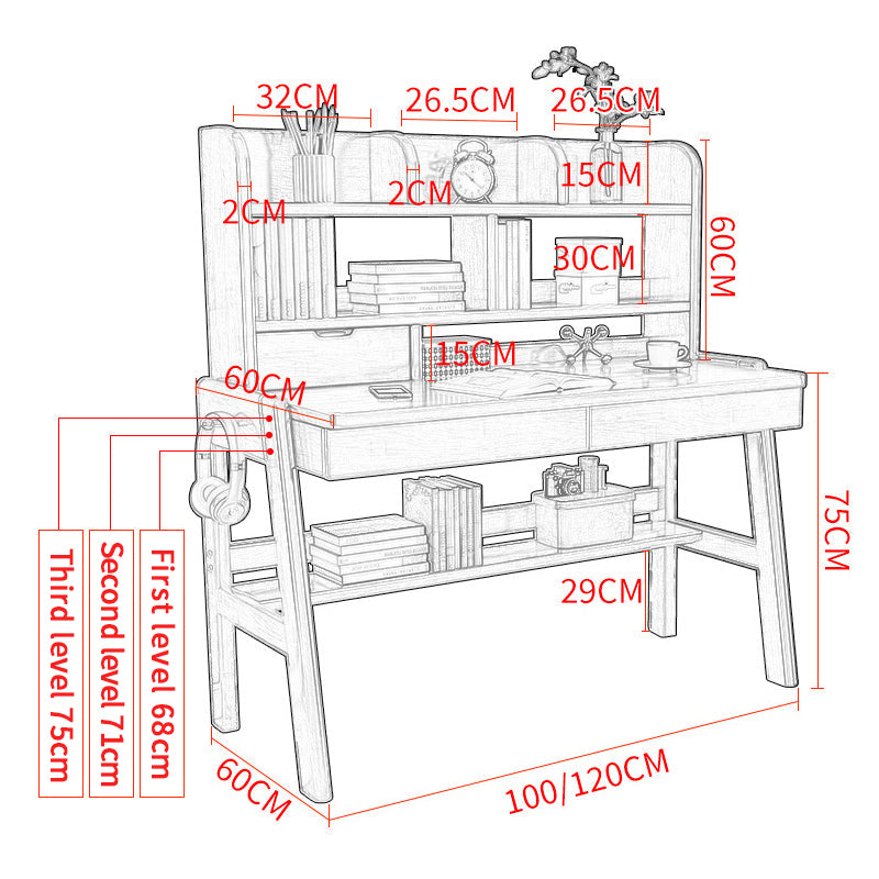 White Ave Study Desk and Selee Chair  set