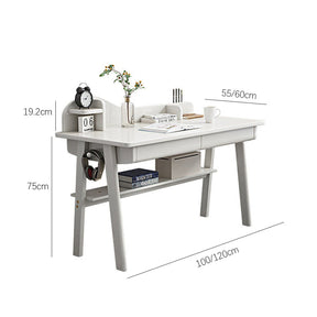 White Andri Study Desk and Z Shape Chair  set