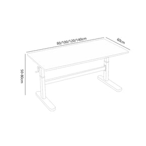 White Height-adjustable Study Desk and Adjustable Chair  set