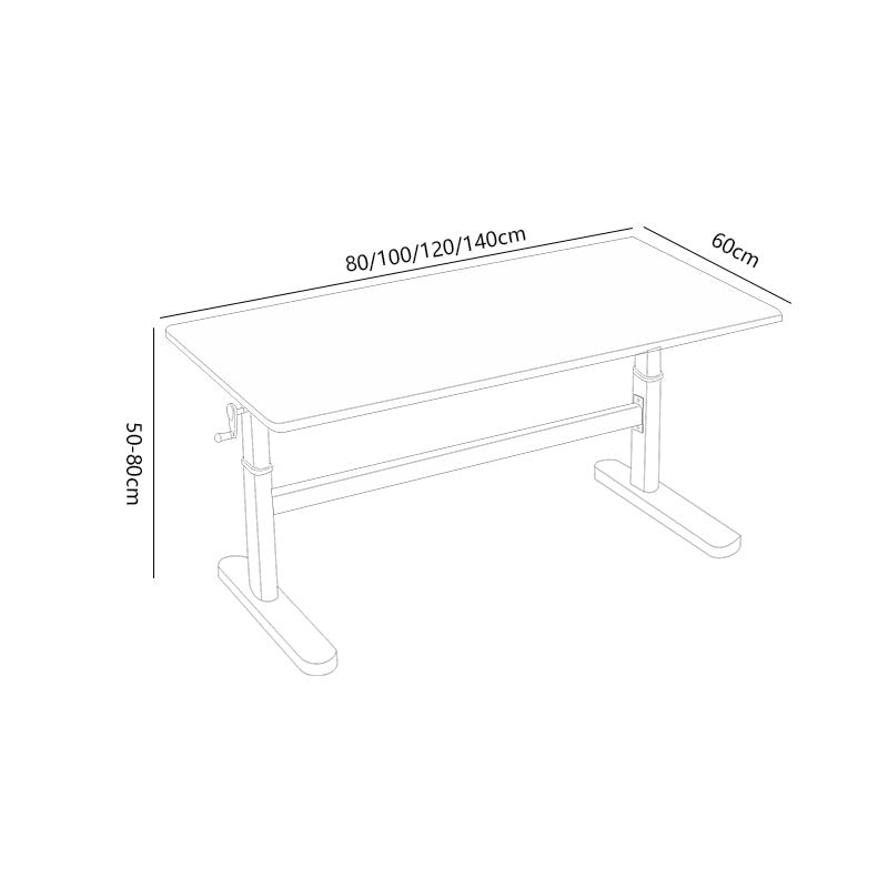 White Height-adjustable Study Desk and Adjustable Chair  set