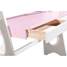 Pink Bryla Study Desk and Z Shape Chair  set