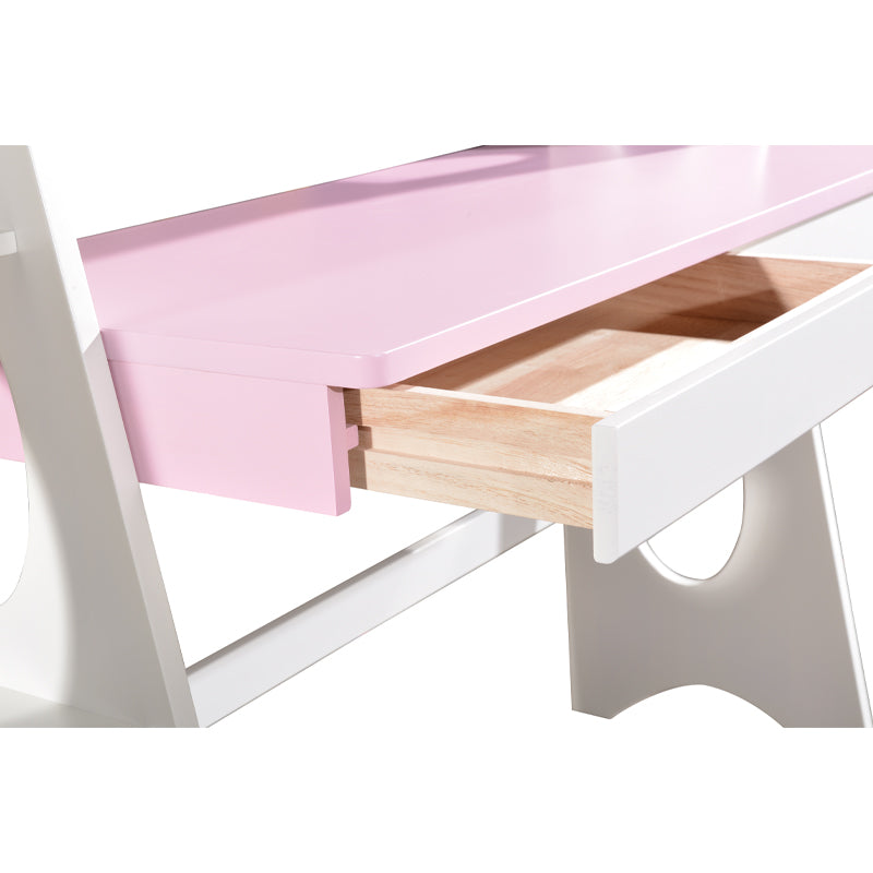 Pink Bryla Study Desk and Z Shape Chair  set