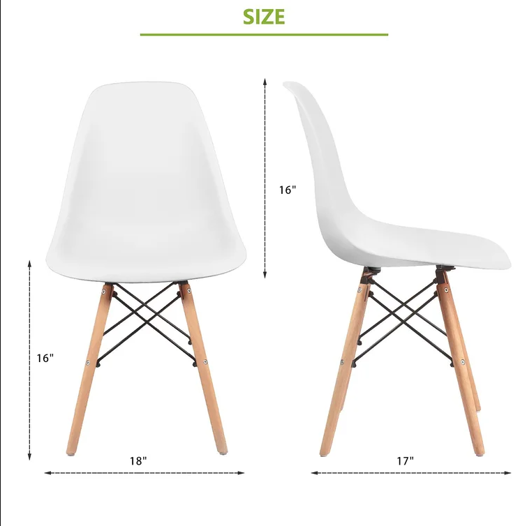 LETA Modern Simple Chair/Side Chair/One Piece/White