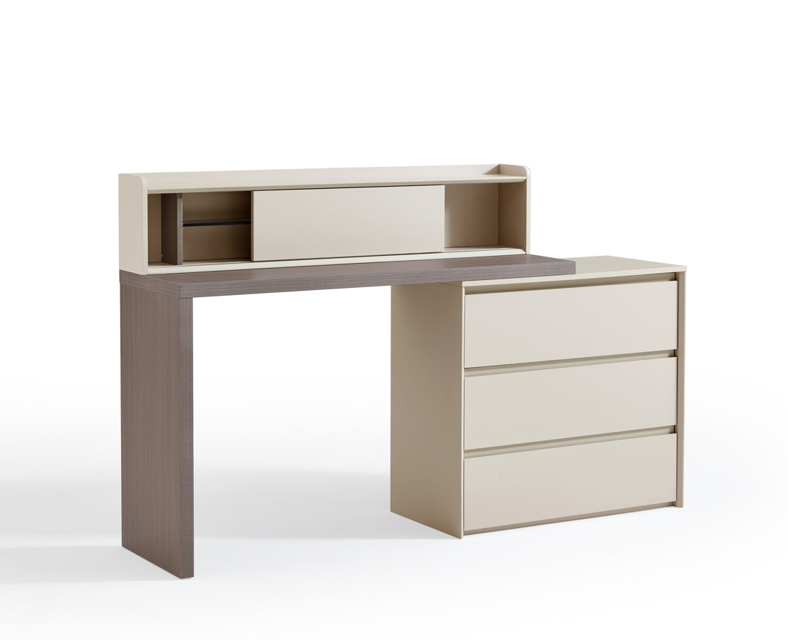 Italian-Style Dual-Tone Study Desk/Vanity Table/Dressers with Multifunctional Storage and 3 Drawers