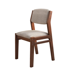 Selee Height-Adjustable Solid Timber Z Shape Chair /Rubberwood/Cotton and Linen/Walnut