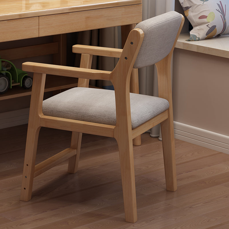 Wooden study discount chair with armrest