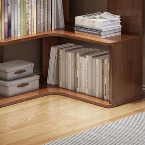Ossab Walnut Solid Wood Corner Shelf/Bookcase/Showcase/Rubberwood