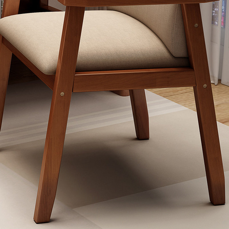Pier Solid Timber Chair /Rubberwood/Cotton and Linen/Walnut