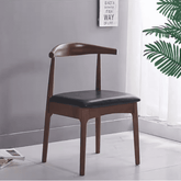 Leo Walnut Timber Chair/Solid wood legs/ PU leather/Minimalist
